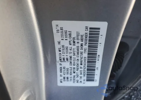 2015 Honda Accord Exl z USA, uszkodzony, nr VIN 1HGCR2F82FA024929